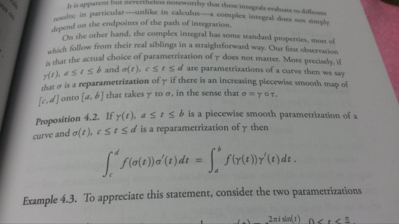 It is apparent but nevertheless noteworthy that the se integrals evaluate to different complex integral does not simply cesul