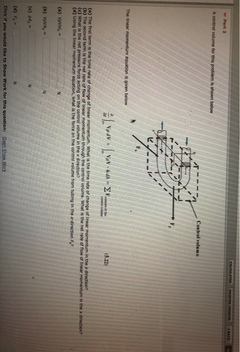 Part 2 Control volume <s.22) (a) The first term is the time rate of change of linear momentum. What is the time rate of chang