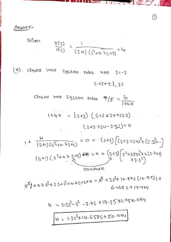 Co GnYCS a) clesedsop Ssstem Polet a^e S-3 Closed loop system poles 1/Fz CG s+3.234-3.3リ20 +3-3) +352千16-59s Lts.rj3十 g21+o-a