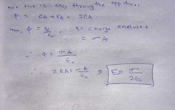 only throuy the opp face flux Net 2EA fA tEA enclos ed chage NOu A A 2 EA A 2E0