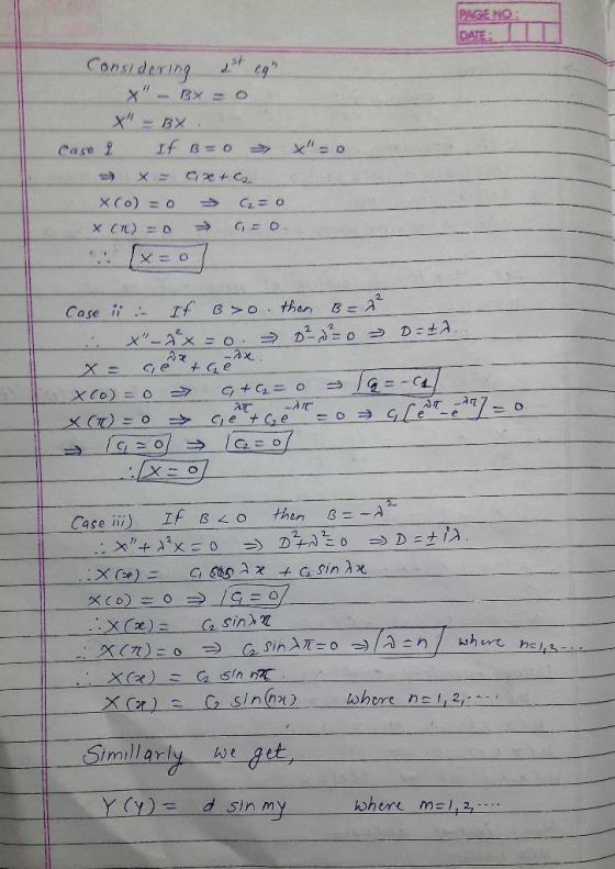 PASE NO: DATE Con si d er ing--dat-eq 2. 2. If s<0 then B=-AL Case iii) sin> x Ce) 스n whore n s/nh f , 2,--. imllarly we ge