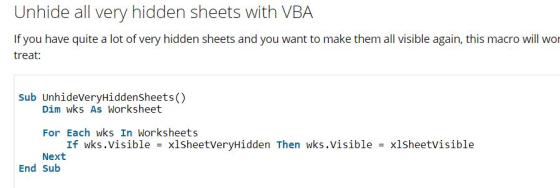 Unhide all very hidden sheets with VBA If you have quite a lot of very hidden sheets and you want to make them all visible ag
