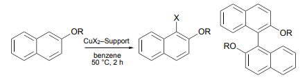 X OR CuX2-Support OR OR RO. benzene 50 C, 2 h