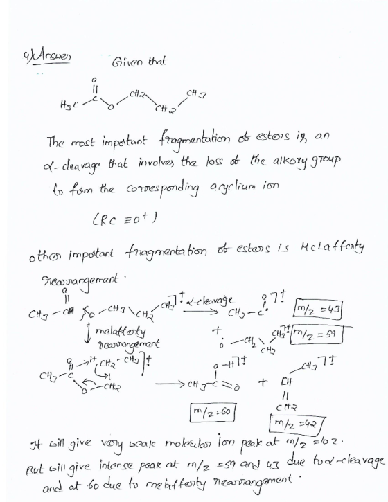 gArauer Given that CH2 impatant froymentalion d-cleavage that involves the lo c the alkory geup estos ig an The most correspo