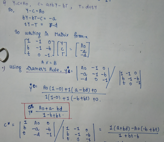 а у.ct Ao , c-atby-bT) So, -C-Ao T-dt ty Ao ) using amess Aule,eb 1 -1 o -do 1 o: fo (1-0 tabe) to 1(1-0) +1 (-b +bt) to. i