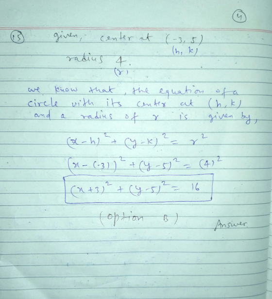 center -given / . cue brow thak circle with its nt et (hk md radius C-3)
