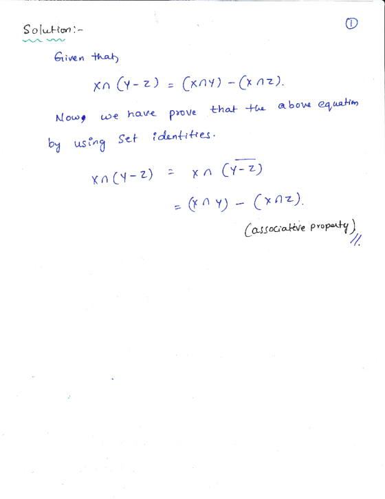 Solutan CD Given that Nows ue have prove that using Set duntittes abo equatin Cassociatve Propty)
