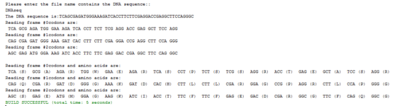 Please enter the file name contains the DNA sequence DNAseq The DNA sequence is TCAGCGAGATGGGAAAGATCACCITCITCGAGGACCGAGGCITCC
