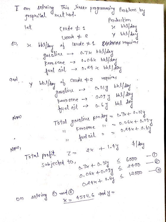 Prooluatbion let γ bbl oud qnol y bb Total gosoine pr 11 erotene יו Total profit Suljected to χ= 4514,6 and H.2