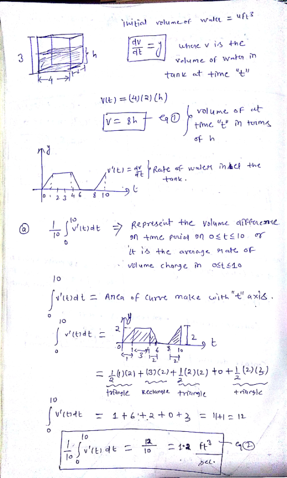 whene v is the d t volume of wt in 莊 tonk Repsent the volume affnene 2 い(a) + (3)(1)+1(2 ) (2) to +1 (2) (25) ミ