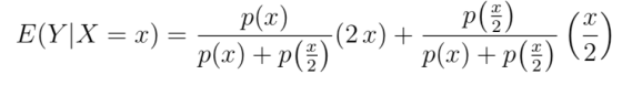 p(x) x = x) = p(x) + p(5) (2x) + p(x) + p(5) (2 E(Y|X ) =