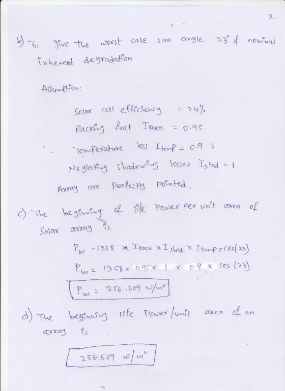 2 worst caJe sun angle 3now ieeat degrodatfon cheney -24% Selas asscy o13S8 xXIx 0.xos (3 The begs tile area o an ower unit