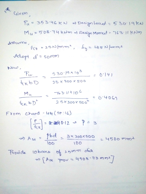 Given Ame Actor d= somm CA -44(SP:le) From chart bd 3x 300 x soo - 10o