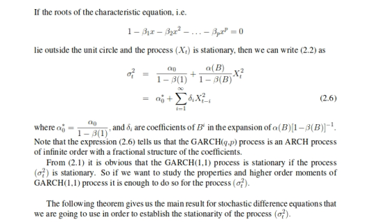 If the roots of the characteristic equation, i.e lie outside the unit circle and the process (Xt) is stationary, then we can