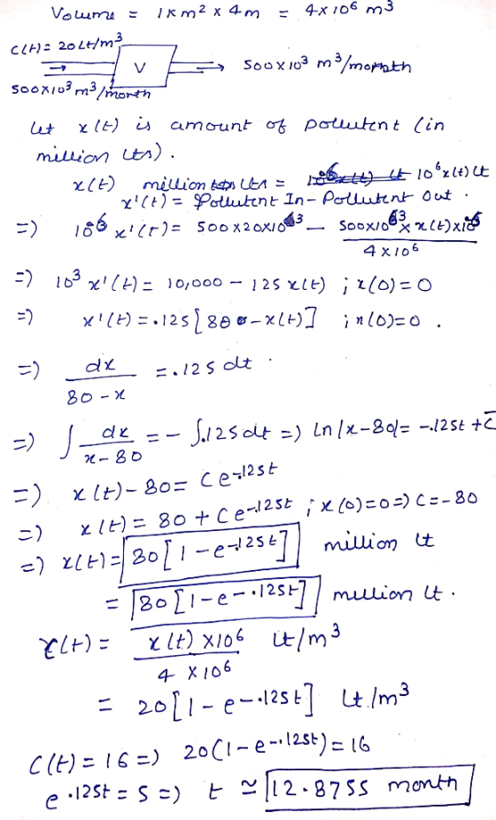 Voum IKm2 x 4 m 4x 106 m3 CLHE 20Ltm3 n3/month Soox 103 m V SooxIm3/morth ut amount of powttnt (in milion tn) million t LEA