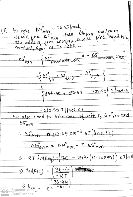 and Jiom see energy Constant Keat T 298K AS 322 49ok 三112-523 36 44 CamScanner