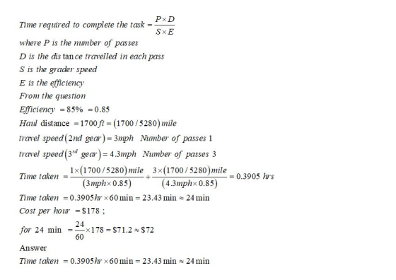 Px D Time required to complete the task where P is the number of passes D is the dis tan ce travelled in each pass S is the g