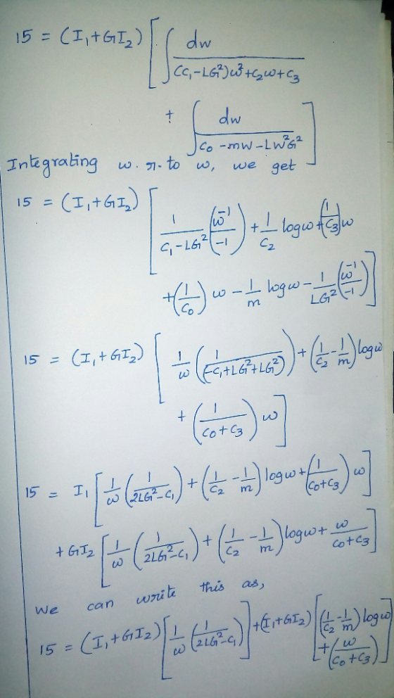 CIrtGI) 15 dw CG,-LG3tt dw Co -mw-Lws Tnkagraling (I,tG w.7-to get we 15 -) loguf C-L6 C2 - 1 ogw LG2- loga 15= Cot C3 15 II