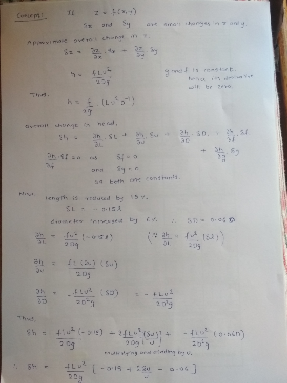 z t(x,y) If Concept: Sy Small chany es in x andy and are Sx ove rall chonge in z, 22.Sy Approximate + 9and f is constant. t d