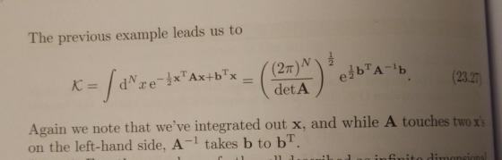 The previous example leads us to 23.27 det A Again we note that weve integrated out x, and while A touches twox on the left