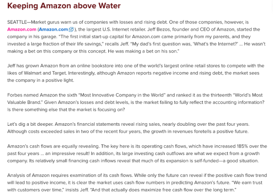 Keeping Amazon above Water SEATTLE-Market gurus warn us of companies with losses and rising debt. One of those companies, how