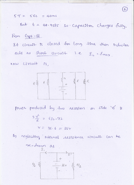 SRC 40ms Kut capacitor charges flty. 89585 So Expt - closed fer lane time then tnductes Rf circuit Ts acts Shest 1.e urcuit C