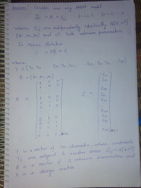 Answor Comie n-2 233 ANOVA mode 100 ome 1, 2, , n に1, 2, 3, 冫 here 2ij arte ind ddentic In Matrint No tartian where- In 2 1 2