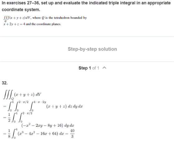 In exercises 27-36, set up and evaluate the indicated triple integral in an appropriate coordinate system JIf+y+dV, where Q i