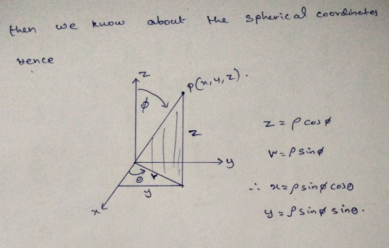 Spheric al coov dinetes abouk he kuow we than ence PC,,) -Pcos >y 2Psing co3 y Psin sine
