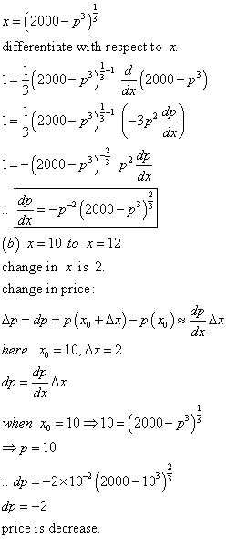 2000-p3 ) differentiate with respect to x. 0(2000-) 1(2000-33-1 d -(2000- 3 -(2000-p3)T ргар 1 dp -p-a (2000-p3) dz (b) x-10