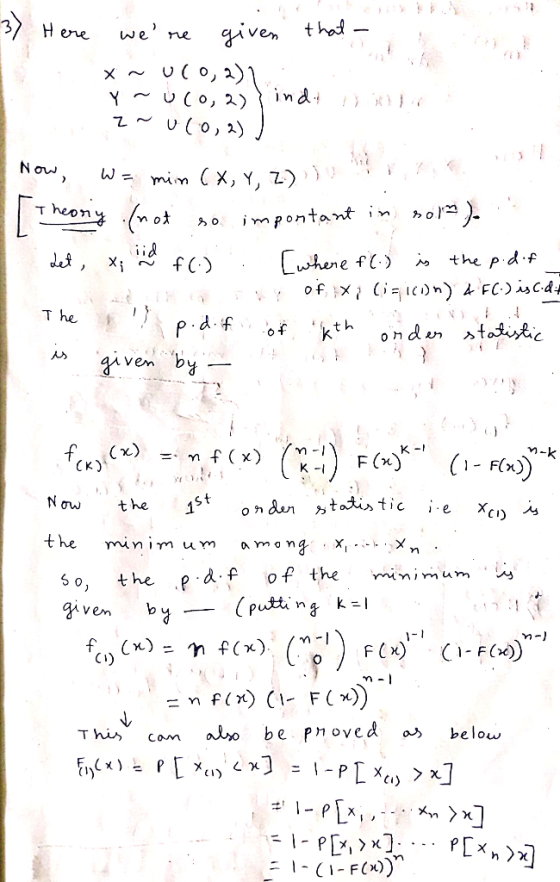 ne civen thad T he d·ヂ vem CK) on the the minmum amo ng x .- X .d.f of the minimum V en