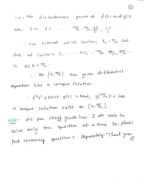ane 2 : The in lerat ohich Contain to -/u bus o es not Contain O i Aen eajuatien has auniua Solutron Note:_ ㅝ Per Cha, Îaguid