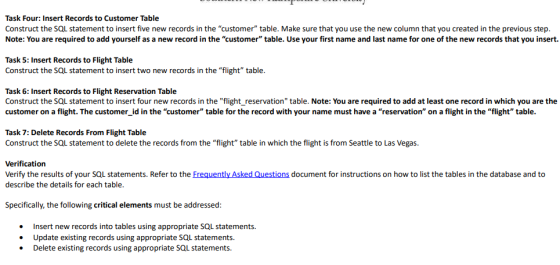 Task Four: Insert Records to Customer Table Construct the SQL statement to insert five new records in the customer table. M
