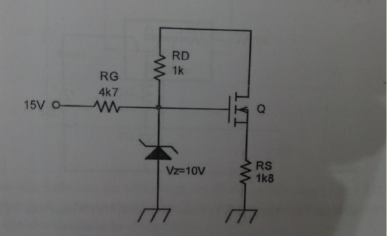 RD 1k RG 4k7 RS 1k8 Vz=10V