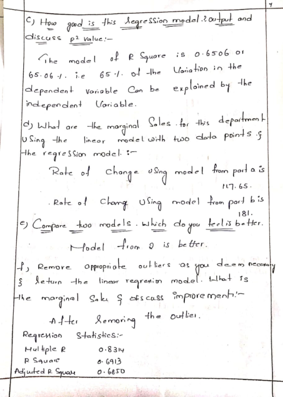 re SSion model.2 ou -gmd-is- ks ca discuss p2 value ー he mode R Squore s o 6so6 or Penden Voioble Can be exploined by he inde