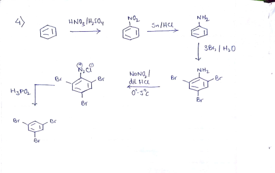 NH2 HN0, (H, гO4 Sn/Hа ЗВ, | HО NH2 Br NaNO, dil Hcu BY Br вr o2-3c HаРо Br BY Во