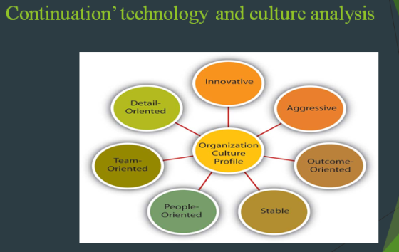 Continuation technology and culture analysis Innovative Detail- Oriented Aggressive Organization Culture Profile Team- Orien