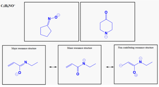 CsHsNO Major resonance structure Minor resonance structure Non-contributing resonance structure