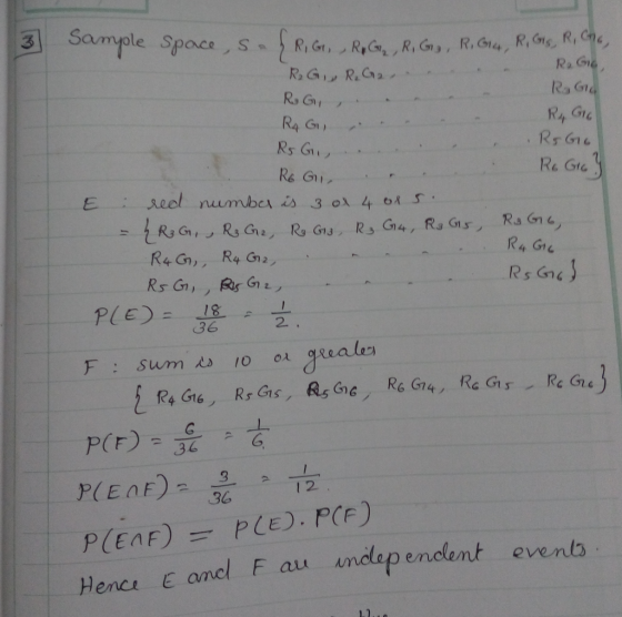 Ra Gr R. Gr , Rs ne Re Gra RsG1ワ 18 36 1 2 36 Hencr E oncl F au undep endlent events