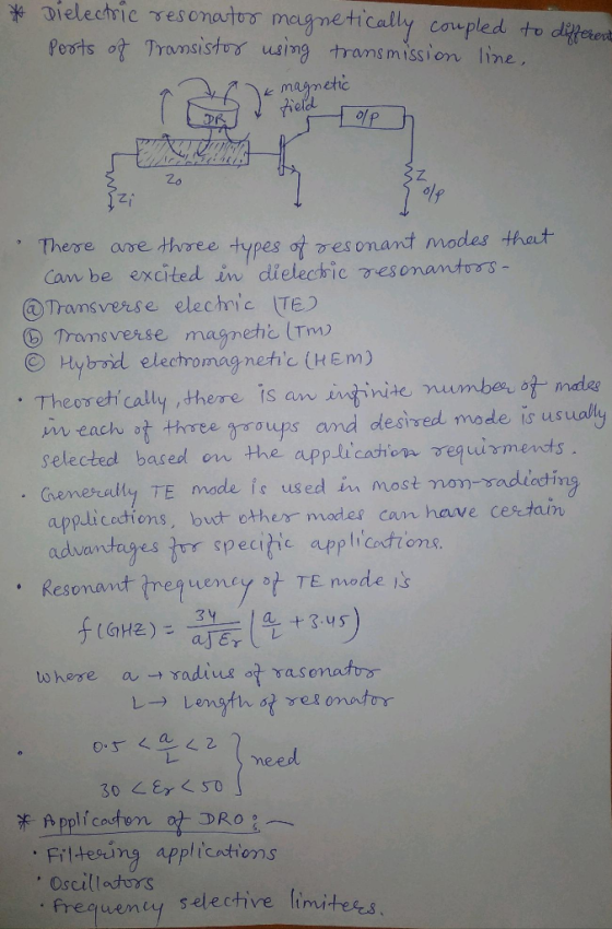 Peots ot Tronsistus using trans mission line masmetc DR 2o Zi , There arre three types γγesonant modes thaut Cavn, be excited