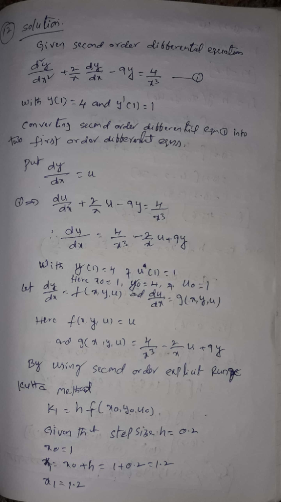 solu lio Given second orolet libberertal epeali 13 93 나 A.jbyu) gd d,-10,y,u) Here u u Given tnt step sia..h-on 0112