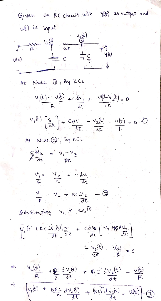 ut) is input 2-R u(t) At Node ,8 KC dt 天 权 śubsitthing