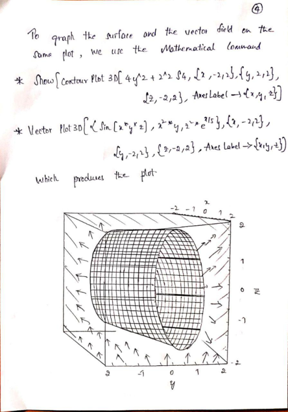 4 Graph the sturfore ord the vecton ied pot on tte lomuand Mathematical tLe use We Same ShouContour Plst 30 424 4, J»,->,^^,f