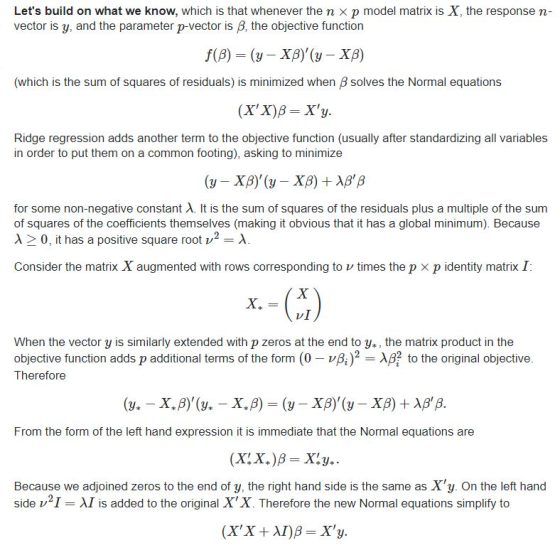 Lets build on what we know, which is that whenever the n × p model matrix is X, the response n- vector is y, and the paramet