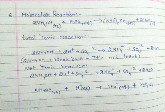 lecular-Reaction. ±&H20 total Tonic sreactign 2 It s not break) eak base- &んHy 6써~> 4