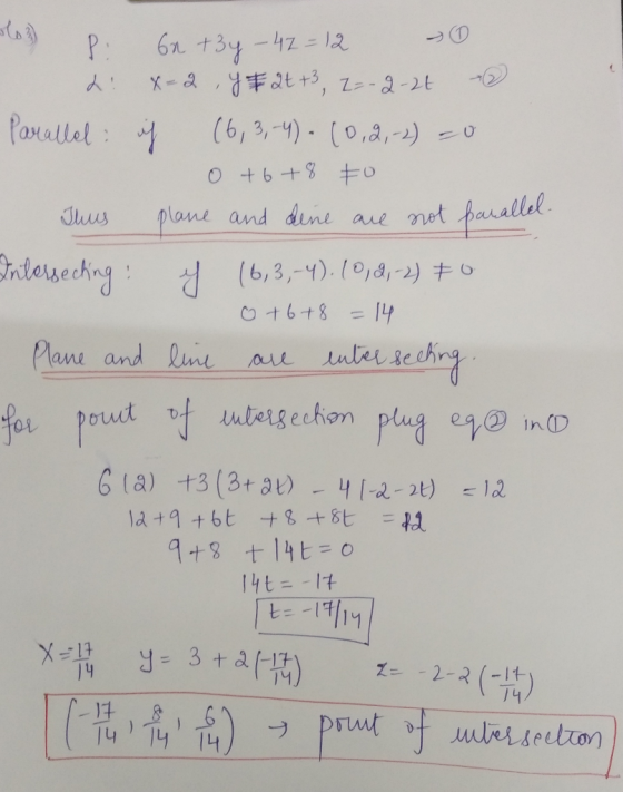 あ, xallel(6, 3,-1) s plane and dunt ane met arall (6,3,-4). Io,a,.2)キ0 an and Live a ulet sech -2-a (-L1- に 14 IL