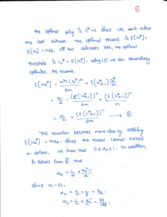 threshold s runq (s) opfmire the reuureds 艮m a m The recursion becomes more clear b m dollars, we know ttat SI, n addaor, 28