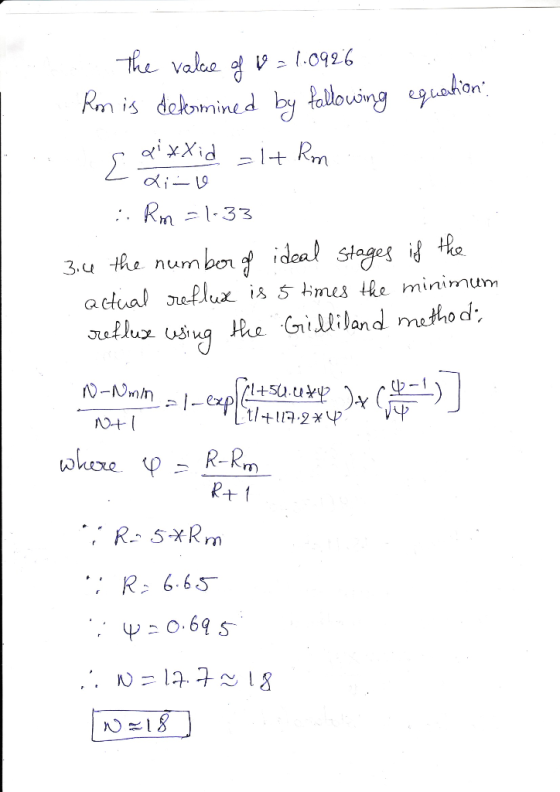 the valae 0926 Rmis delomine d by fallouing euahon ixXid -1+ Rm K 133 3 u the numbof ideal stages i he adual flux is s Hmes