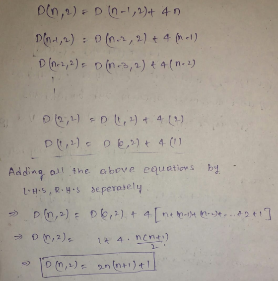 Adding aul the above equations D (n,2), フ