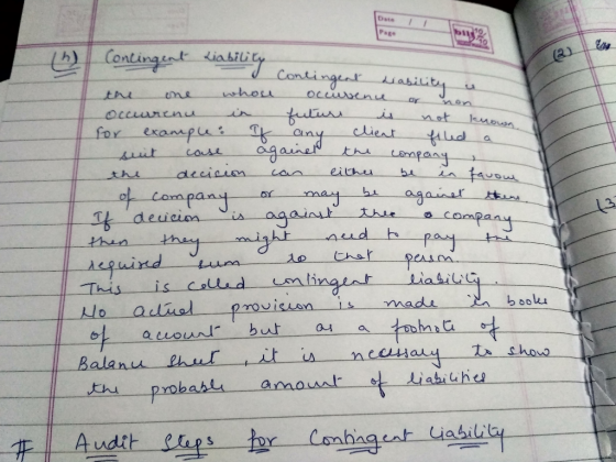 Date Page Contingen Contingetasiuty (2) Liabili whou Occusenu thi non is tutuss for exanpus any gaie in Occuurcnu not suown c